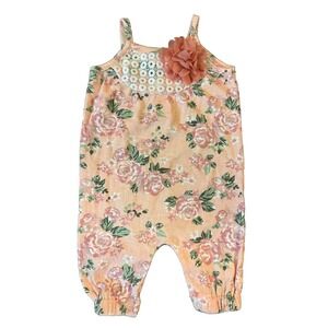 Baby Girl 0/3 Months Pants Romper Summer Outfit Flower Sleeveless Lace Spring